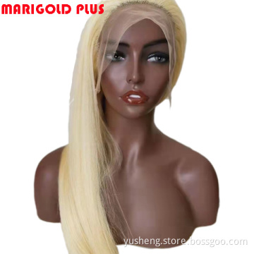 Factory price blonde #613 hair with brown highlight human hair wigs 100% chinese virgin hair wigs